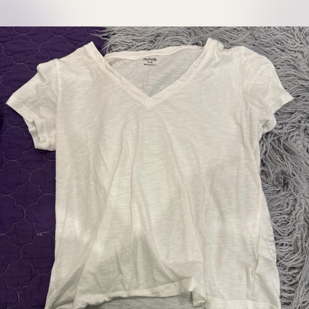 Madewell Women's White V-Neck Top